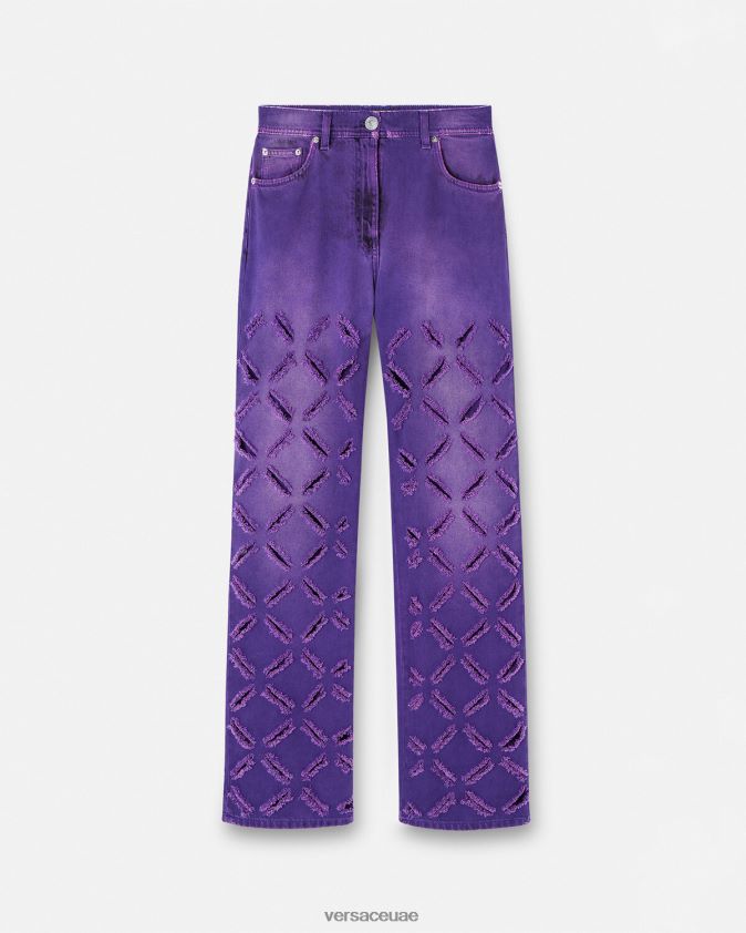 نحيف جينز ميدوسا ممزق Versace البنفسجي 0FVD2J207 ملابس