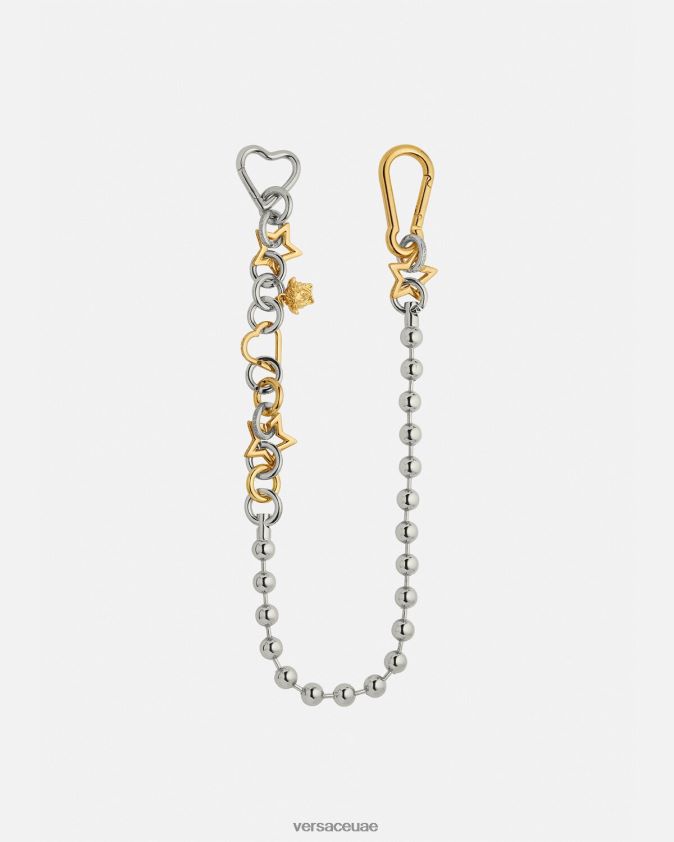 نحيف حزام حلقة سلسلة غير تقليدي Versace الفضة والذهب 0FVD2J218 ملابس