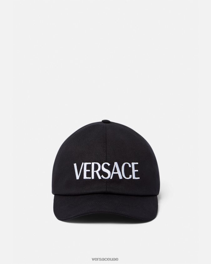 نحيف قبعة شعار مطرزة Versace أسود 0FVD2J879 مُكَمِّلات
